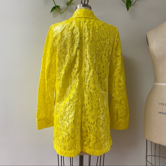 J Crew Collection • yellow lace coated spring jacket • size: S • NWT - Picture 5 of 9